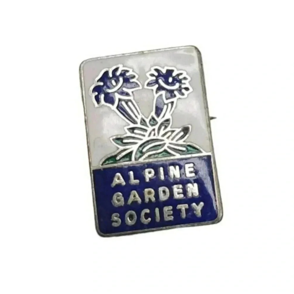 Alpine Garden Society Door Front Pin Enamel Multicolor Vintage